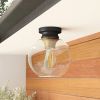 Mid-Century Modern Flush Mount Ceiling Light with Clear Globe Glass Shade