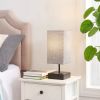 Set of 2 - Modern Rectangle Shape USB Table Lamp with Grey Linen Shade