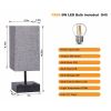 Set of 2 - Modern Rectangle Shape USB Table Lamp with Grey Linen Shade