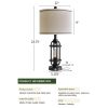 Set of 2 - Farmhouse Dimmable Touch USB Table Lamp with Beige Linen Drum Shade
