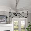 30-inch Contemporary Classic Dimmable 6-Light Chandelier in Matte Black