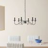 30-inch Contemporary Classic Dimmable 6-Light Chandelier in Matte Black