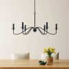 42-inch Traditional 6-Light Dimmable Chandelier in Matte Black Finish
