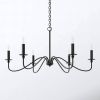 42-inch Traditional 6-Light Dimmable Chandelier in Matte Black Finish