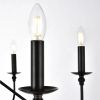 42-inch Traditional 6-Light Dimmable Chandelier in Matte Black Finish