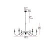 42-inch Traditional 6-Light Dimmable Chandelier in Matte Black Finish