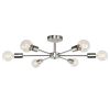Modern 23-inch 6-Light Semi Flush Mount Sputnik Ceiling Light in Nickel Finish