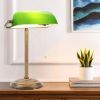 Classic Bankers Lamp Desk Light with Green Glass Shade and Gold Base