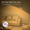 Silver 68-inch LED Dimmable Gooseneck Floor Lamp Reading Light with Remote