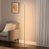 Silver Minimalist 57-inch Slim Bar-Shaped Dimmable LED Corner Floor Lamp
