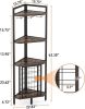 Industrial Corner Wine Rack Storage Shelving Unit with Glass Holders
