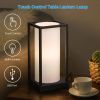 Set of 2 - Japanese Style USB Table Lamp with White Linen Shade and LED Bulbs