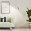 68-inch LED Dimmable Floor Lamp Reading Light with Remote and Woodgrain Accents