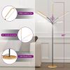 68-inch LED Dimmable Floor Lamp Reading Light with Remote and Woodgrain Accents