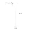 White 68-inch LED Dimmable Gooseneck Floor Lamp Reading Light with Remote