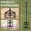 Black Metal Coat Rack Entryway Hall Tree with Umbrella Holder