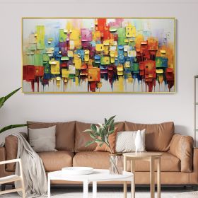 Handmade Oil Painting Abstract Urban Architecture Oil On Canvas Modern Texture Art Impasto Colorful Creative Home Wall Deco Palette Knife Painting Ho