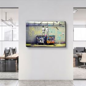Banksy - Life is Short - Street Art - Glass Figure Wall Art - Graffiti - Home Decor - Gift Idea - Tempered Glass Wall Art - Hand Painted Oil Painting