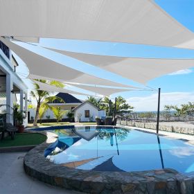 Artpuch Custom Size Light Gray Sun Shade Sail Triangle Canopy 185 GSM Durable Fabric UV Block Awning for Outdoor Patio Garden Backyard (Customized Av