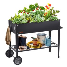 Raised Garden Bed, 42.5 x 19.5 x 31.5 inch Galvanized Metal Planter Box, Elevated Outdoor Planting Boxes with Legs, for Growing Flowers/Vegetables/He