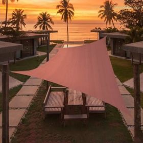 Artpuch Custom Size Rust Red Sun Shade Sail Triangle Canopy 185 GSM Durable Fabric UV Block Awning for Outdoor Patio Garden Backyard (Customized (Color: Rust Red, size: 06'x10')